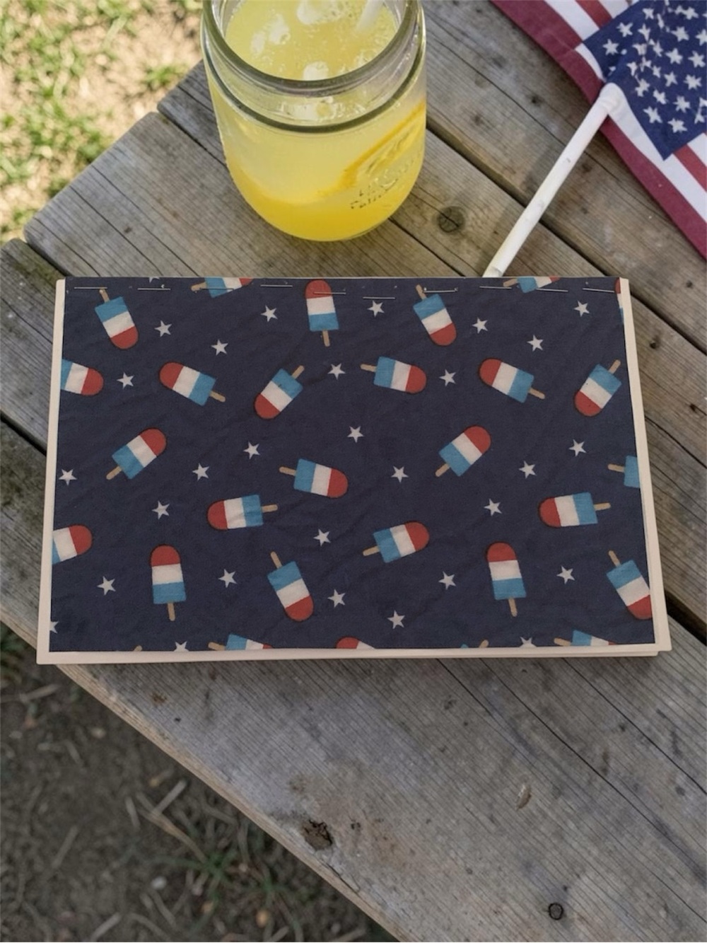 4th of July Rocket Pop Notebook – Handmade Patriotic Lined Journal 1 Set